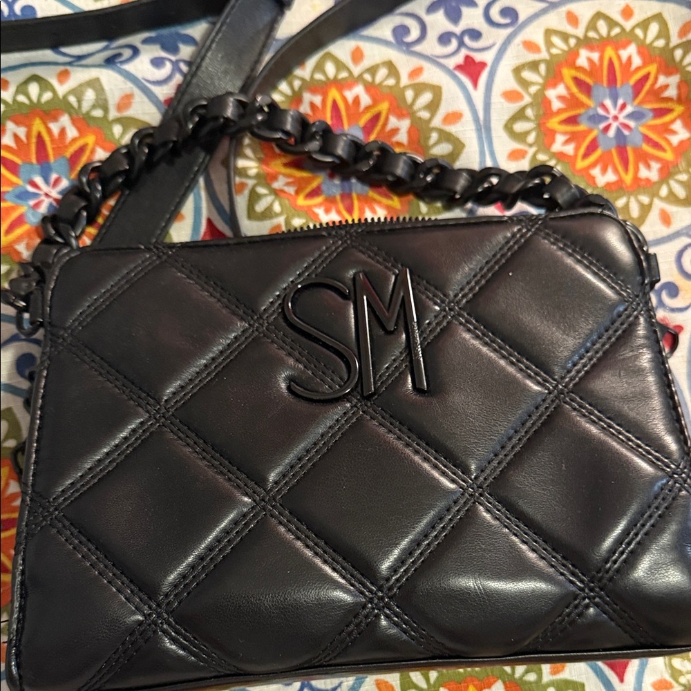 Stylish Steve Madden Black Quilted vegan leather Women's Bag